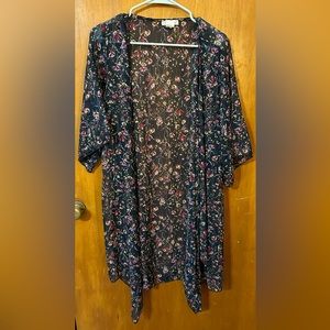 Emory Park Kimono 3/4 sleeves sheer floral